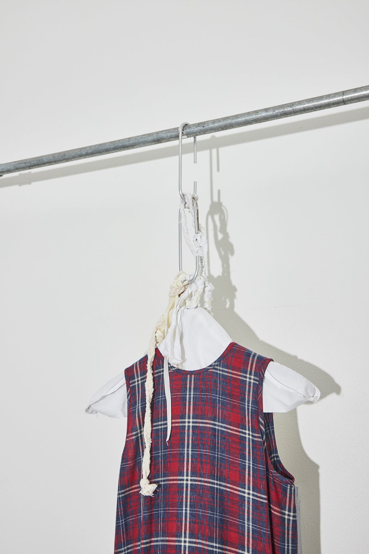 Dress With Sleeve Detail At Back Red/Navy Tartan