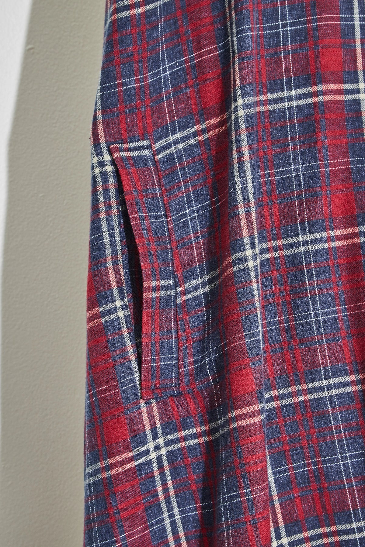 Dress With Sleeve Detail At Back Red/Navy Tartan