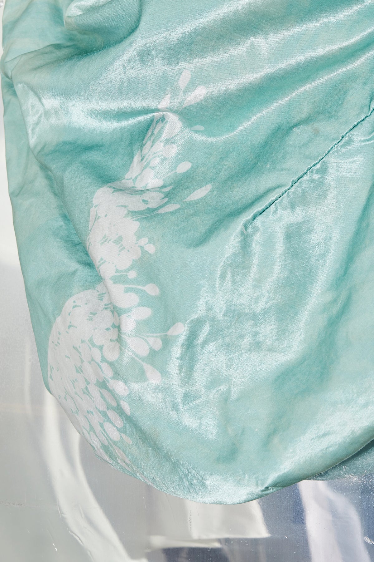 Satin printed shoulder bag