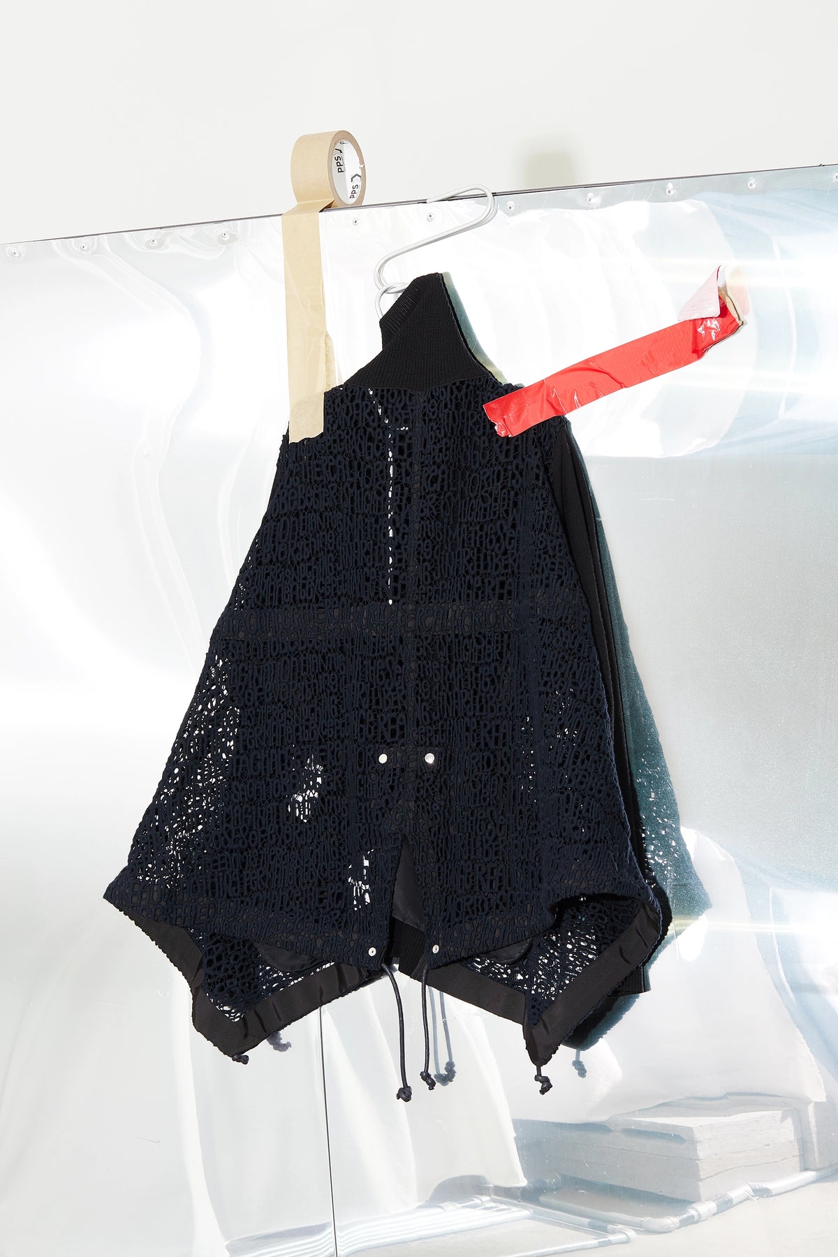Lace Contrast Panelled Flare Knit Pullover