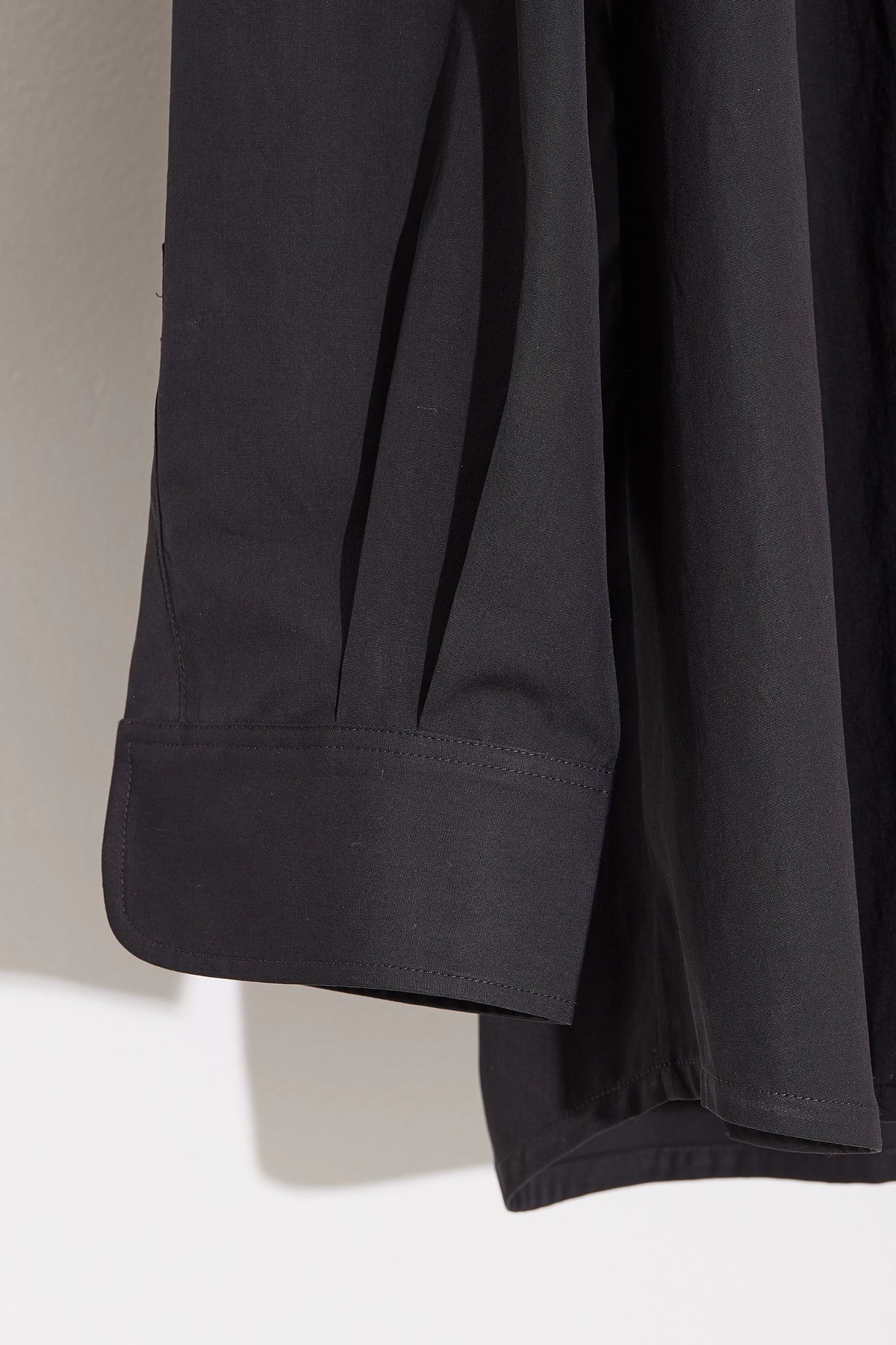 Oversized Collared Shirt with Tie in Black