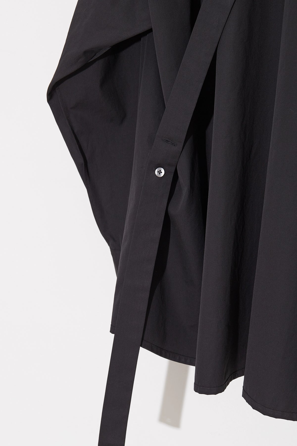 Oversized Collared Shirt with Tie in Black