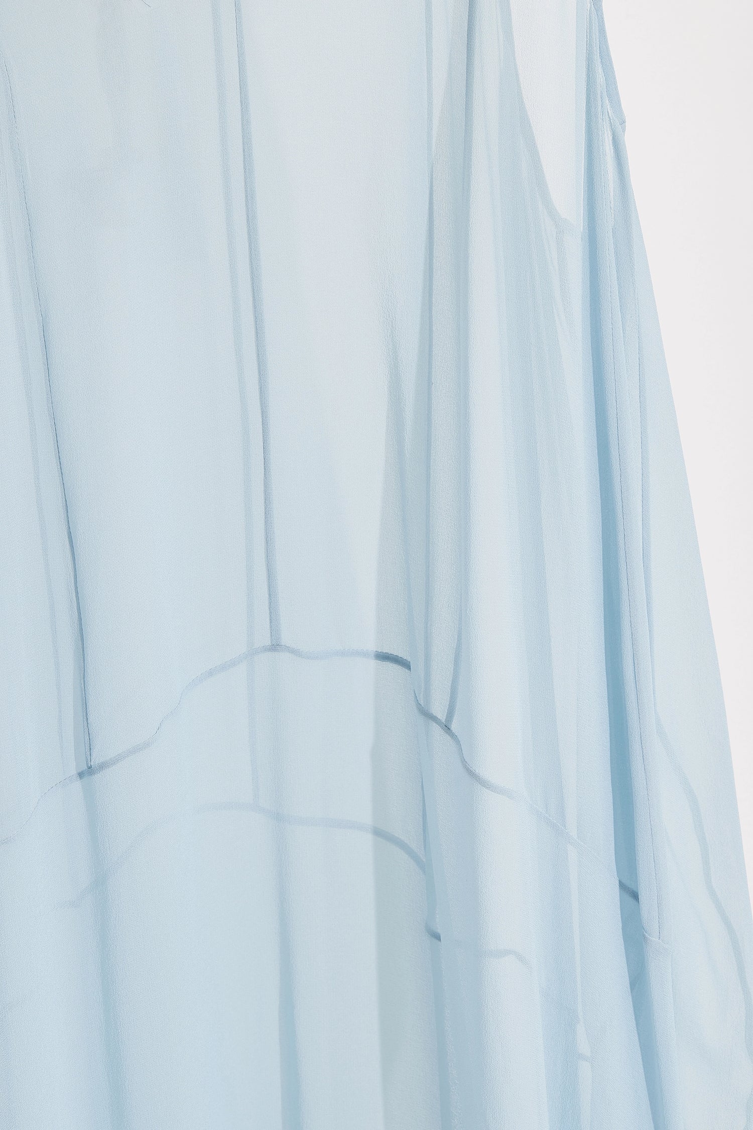 Panelled Silk Georgette Dress Blue