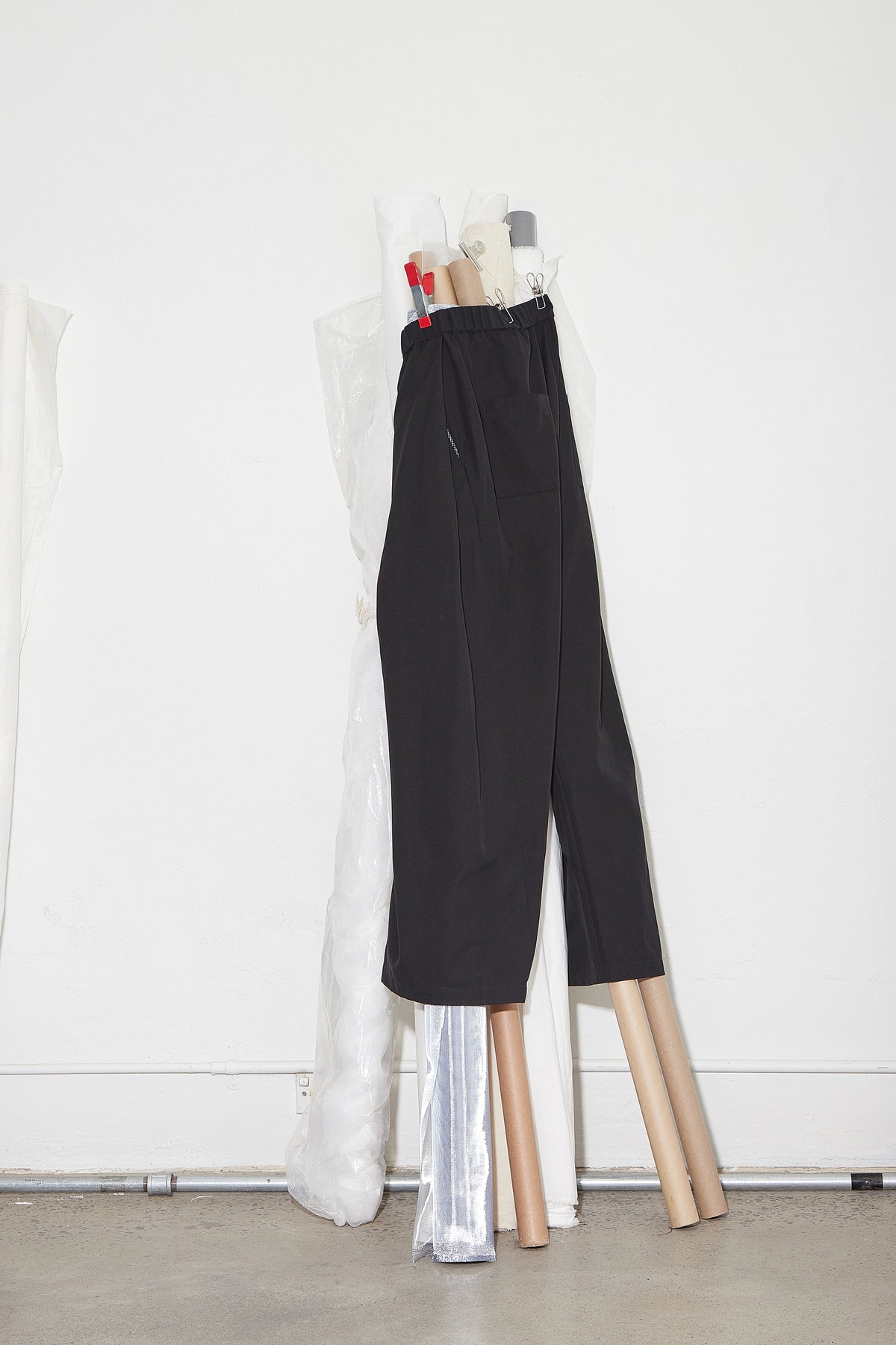Pleated Wide Pants Dark Navy