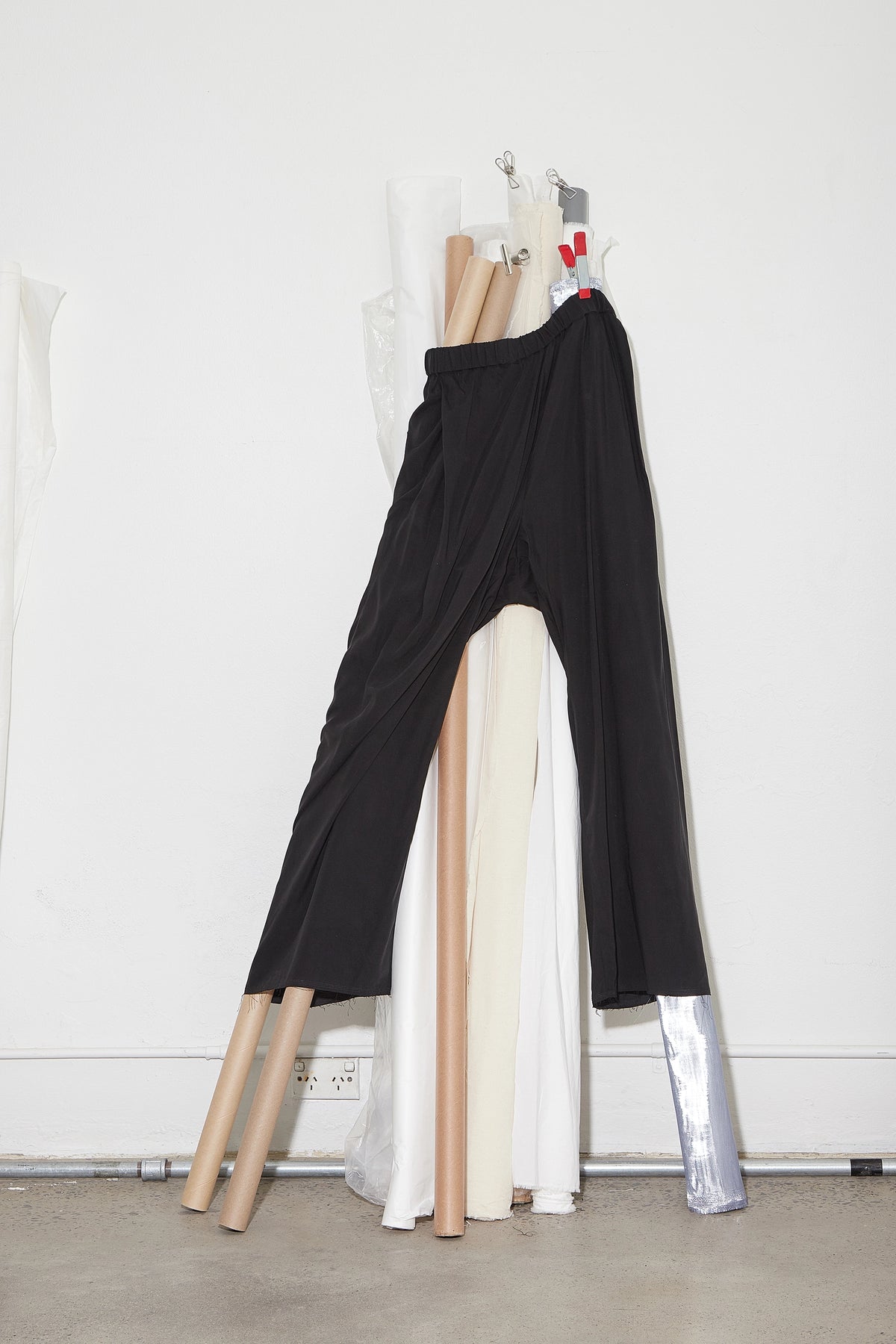 Pleated Wide Leg Pants Black