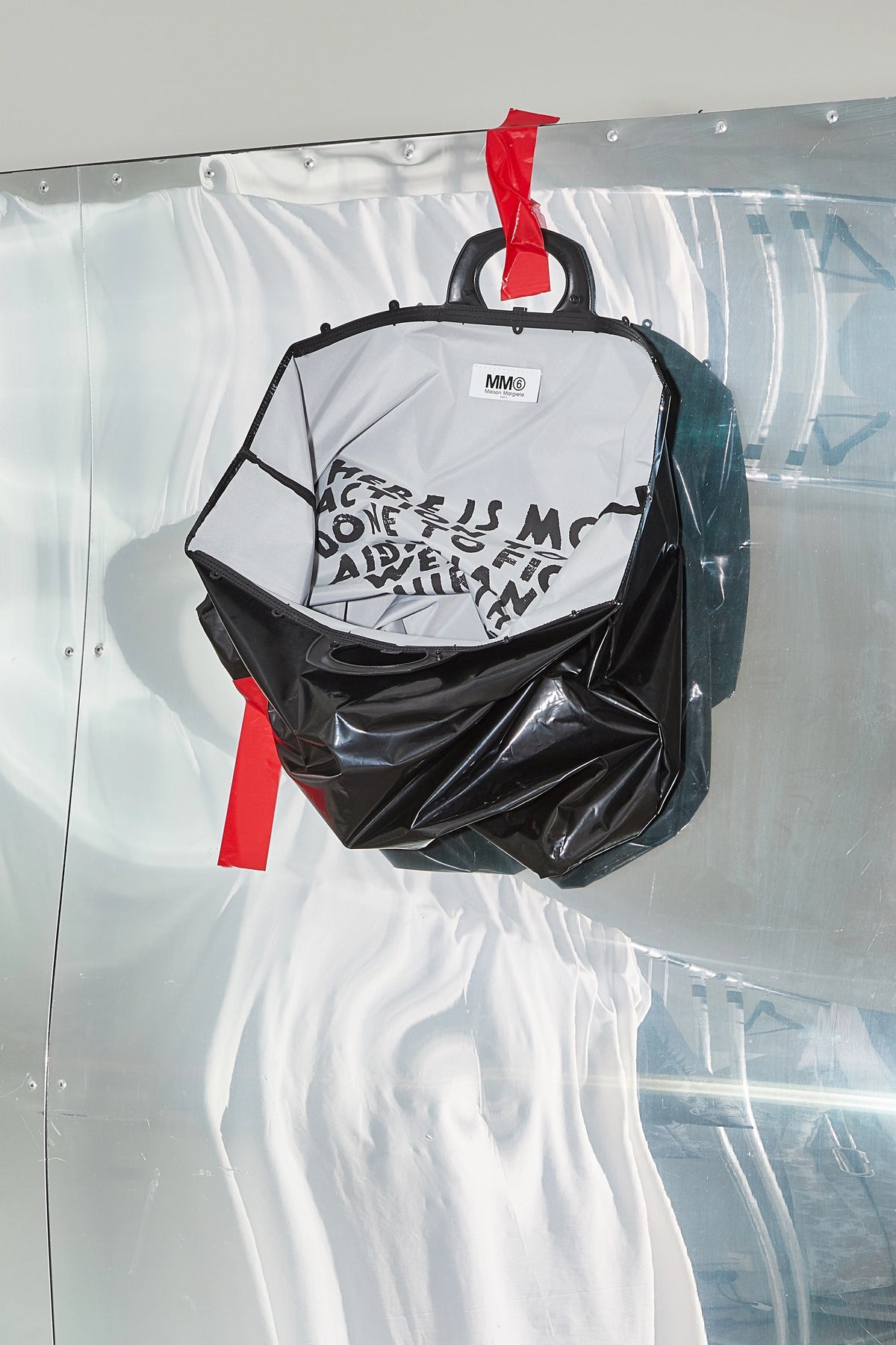 Black Vinyl Shopping Tote