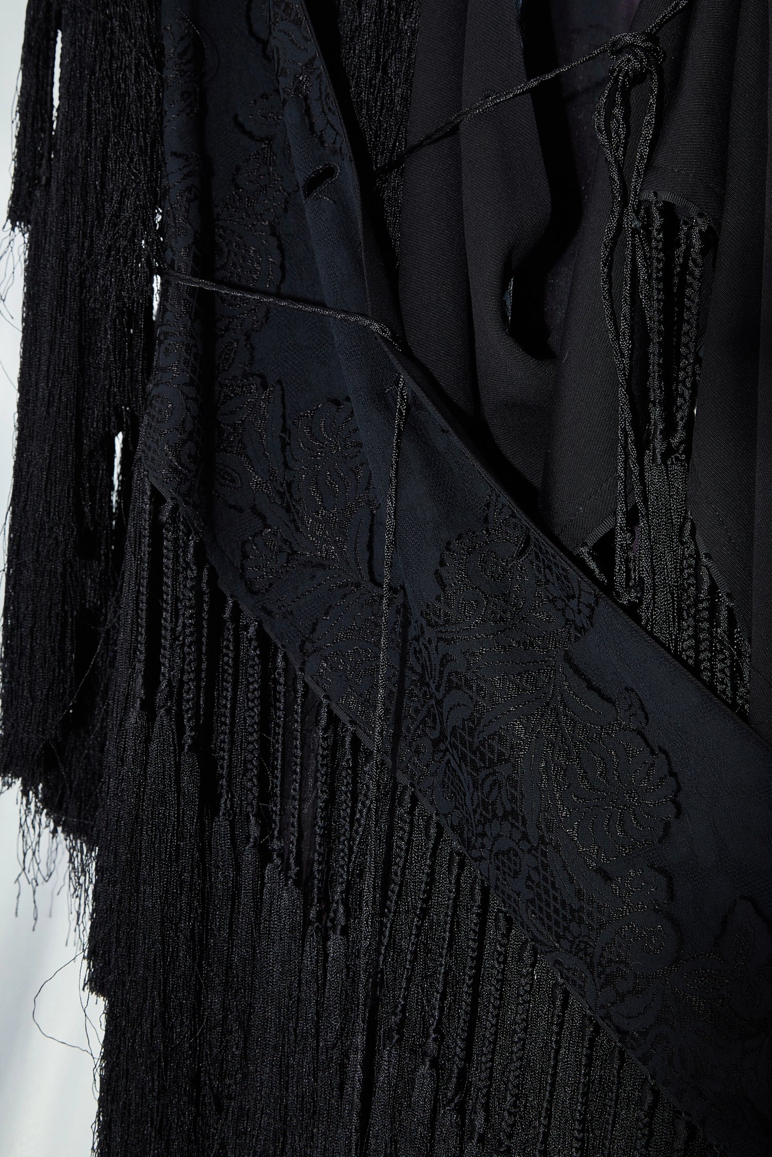 Tassle brocade scarf