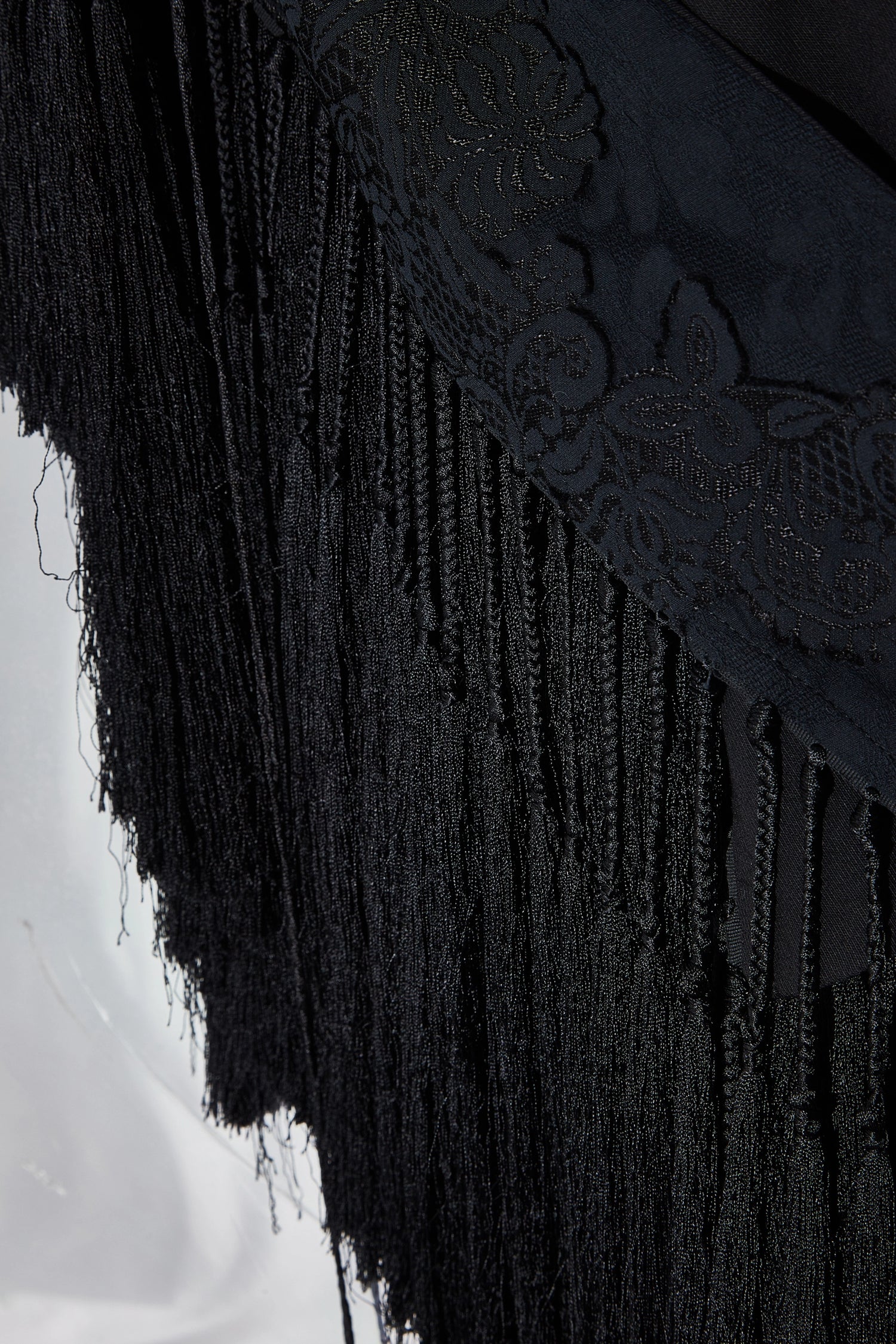 Tassle brocade scarf