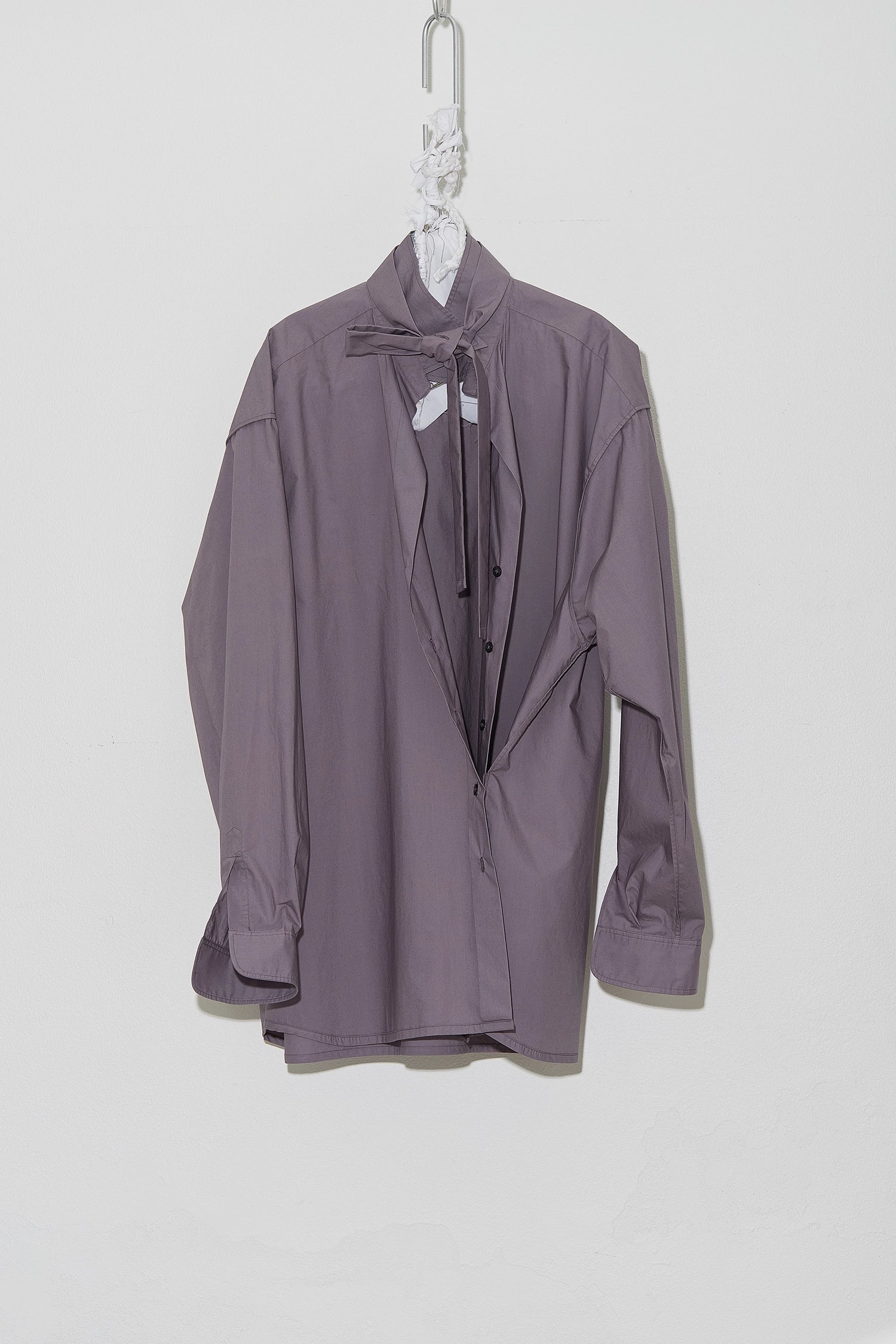 Oversized Collared Shirt with tie Mauve