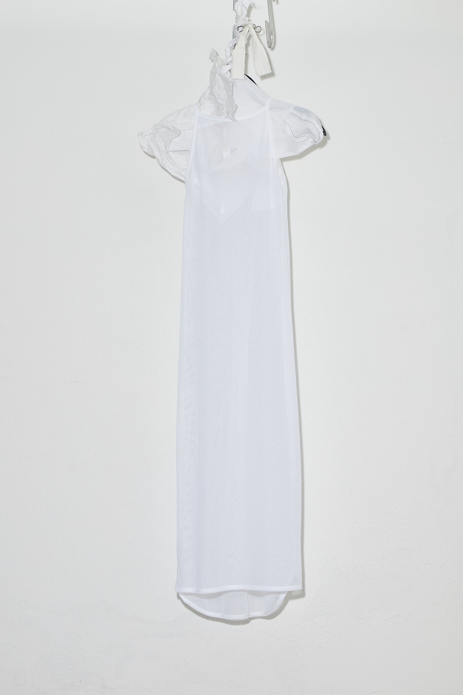 Chine Singlet Dress White Nylon Mesh