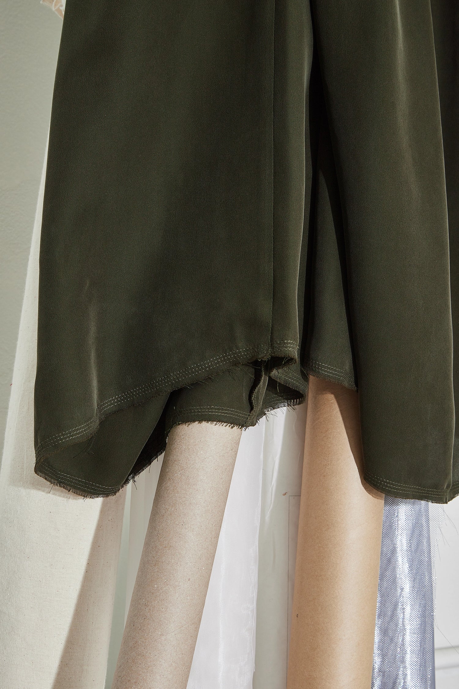 Pleated Wide Leg Pants Khaki