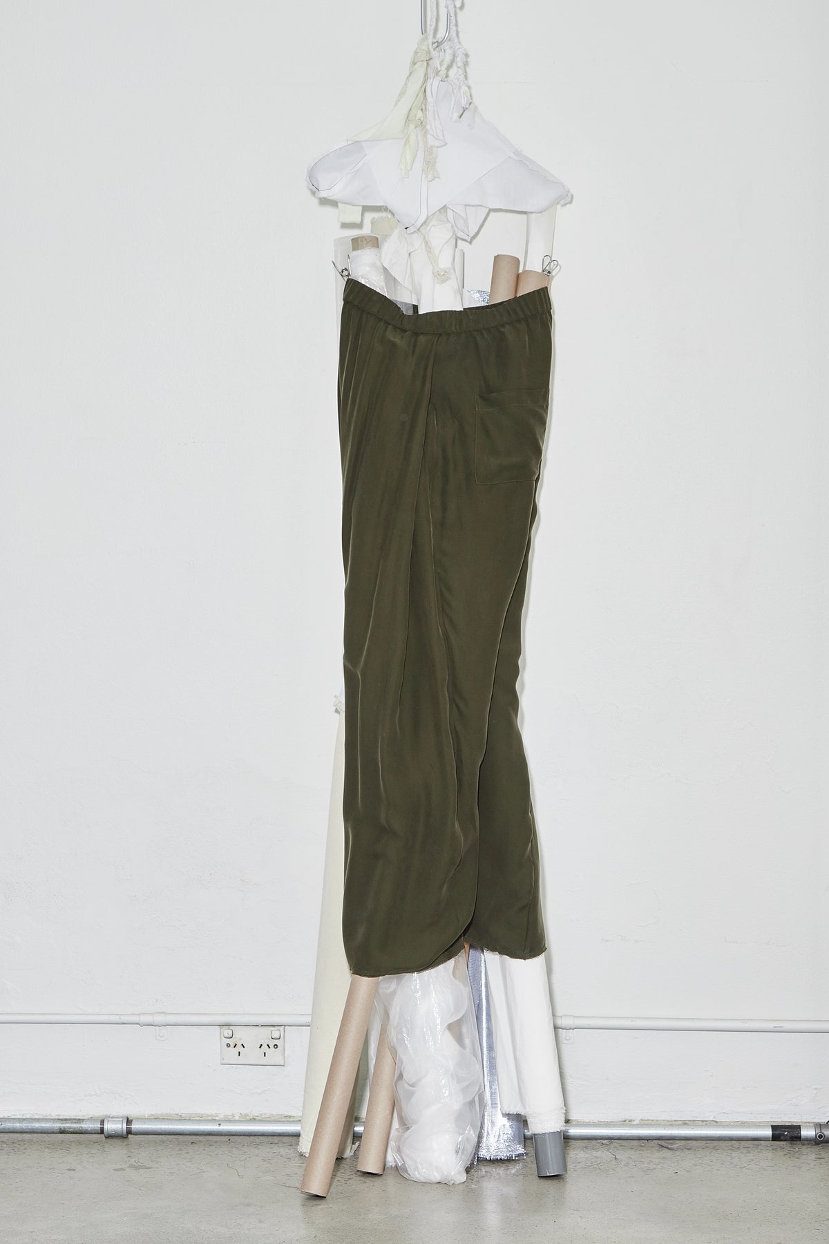 Pleated Wide Leg Pants Khaki