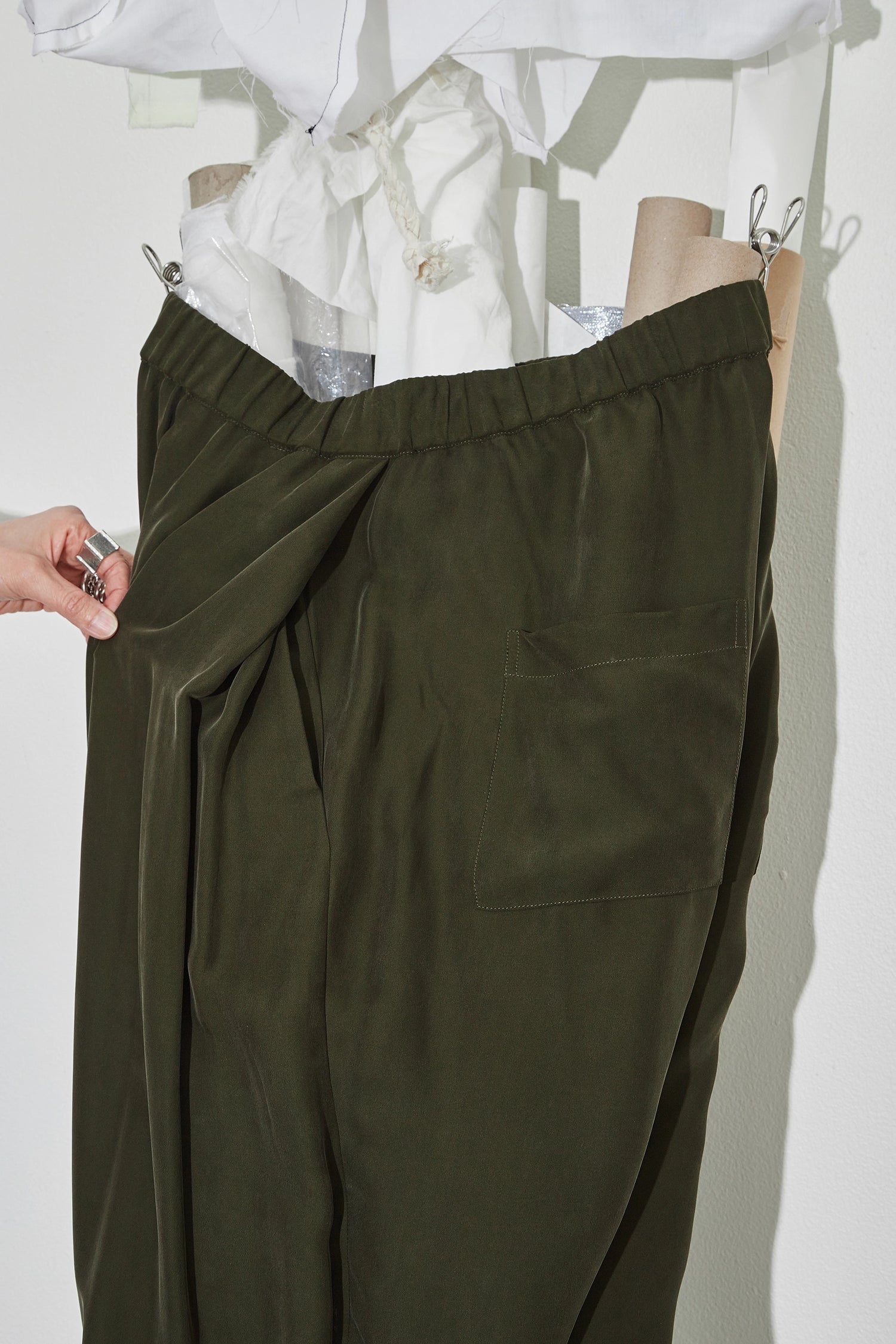 Pleated Wide Leg Pants Khaki