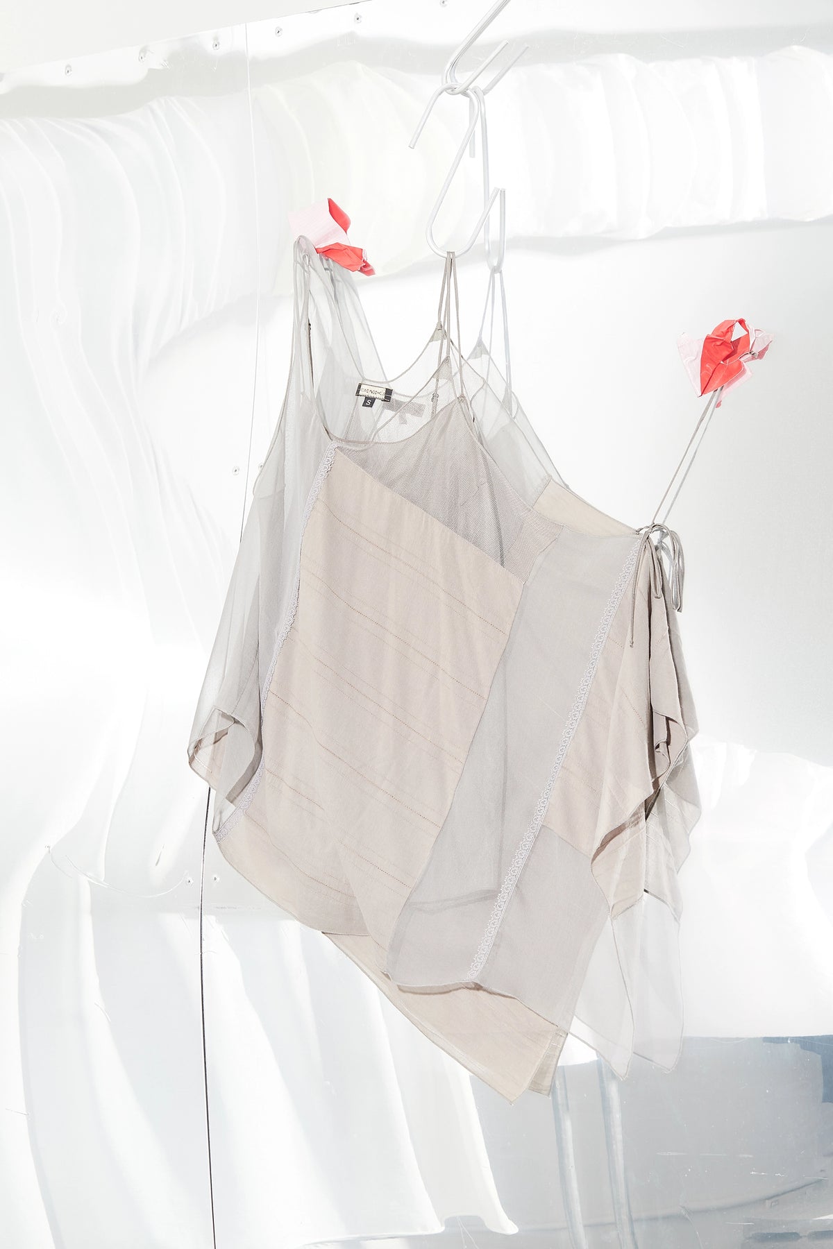Two piece bias patchwork camisole top