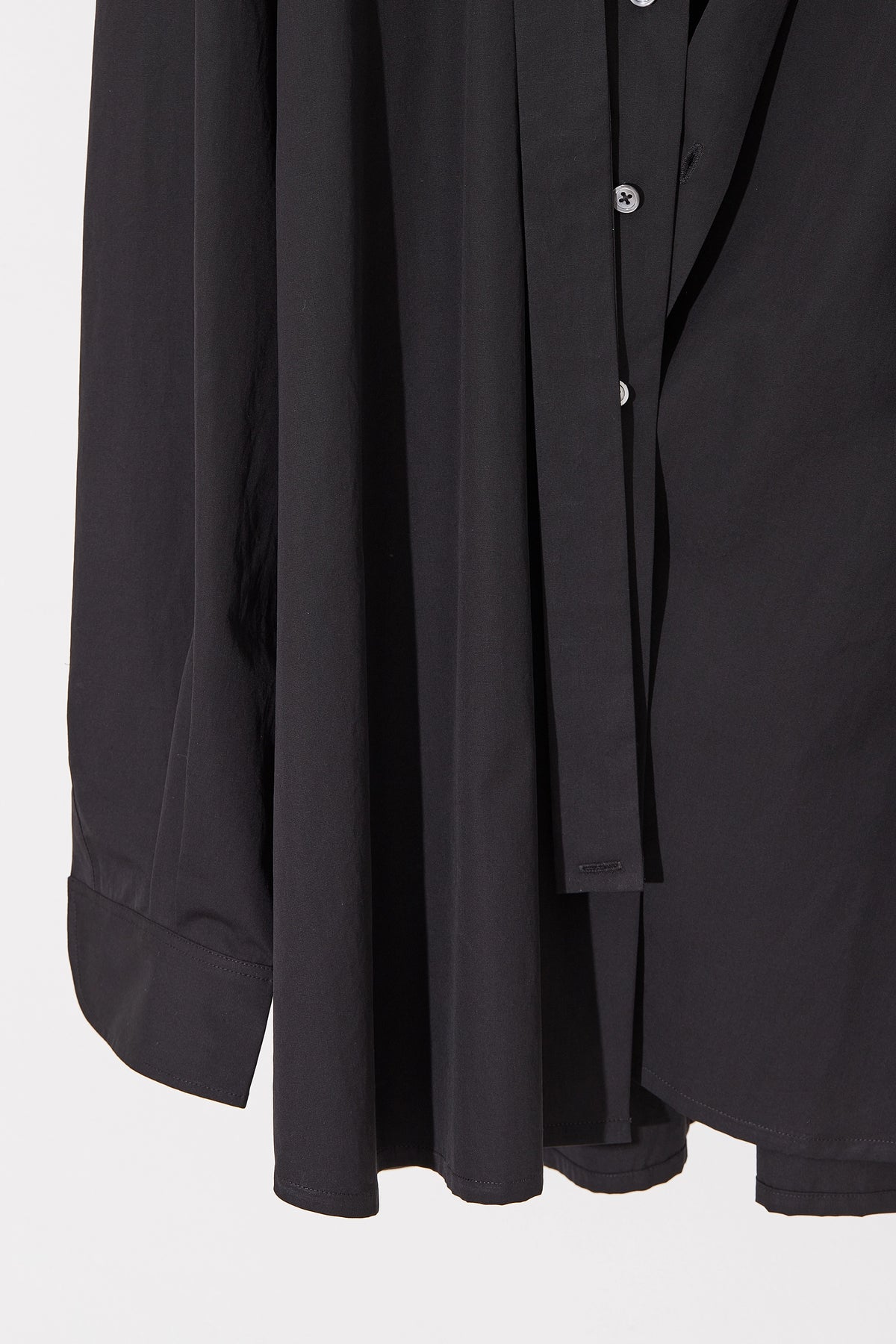 Oversized Collared Shirt with Tie in Black