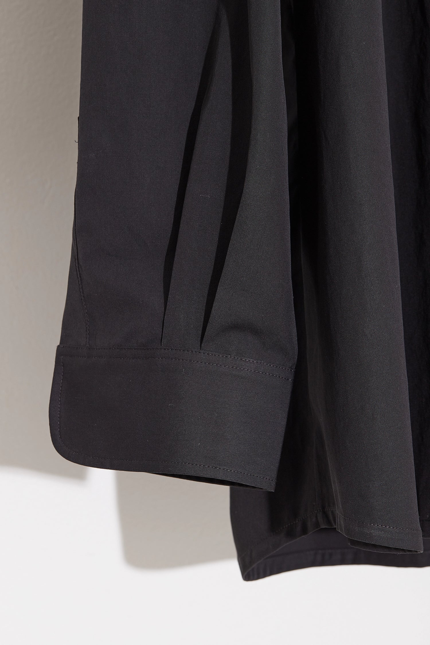 Oversized Collared Shirt with Tie in Black