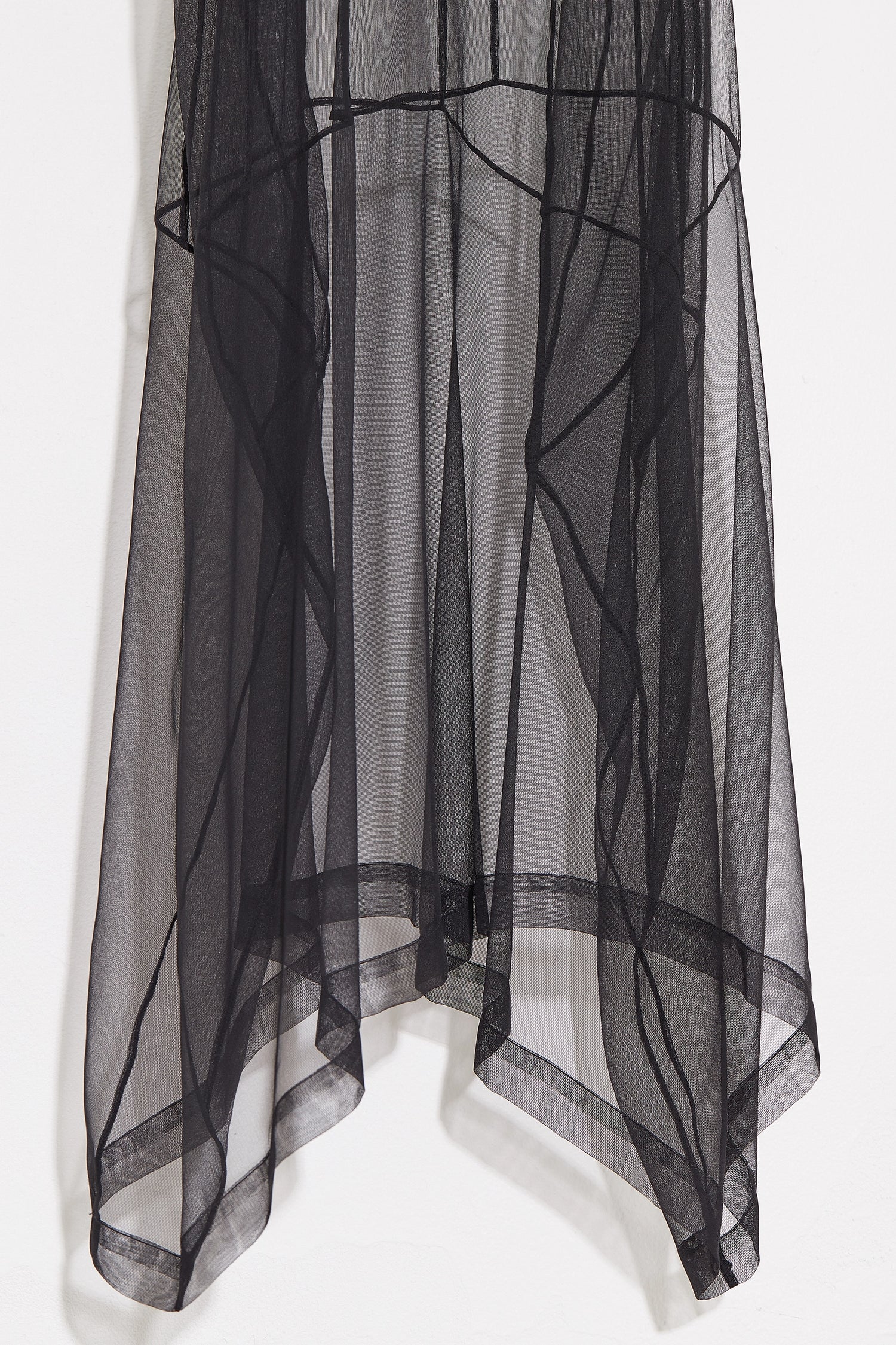 Panelled Silk Mesh Dress Black