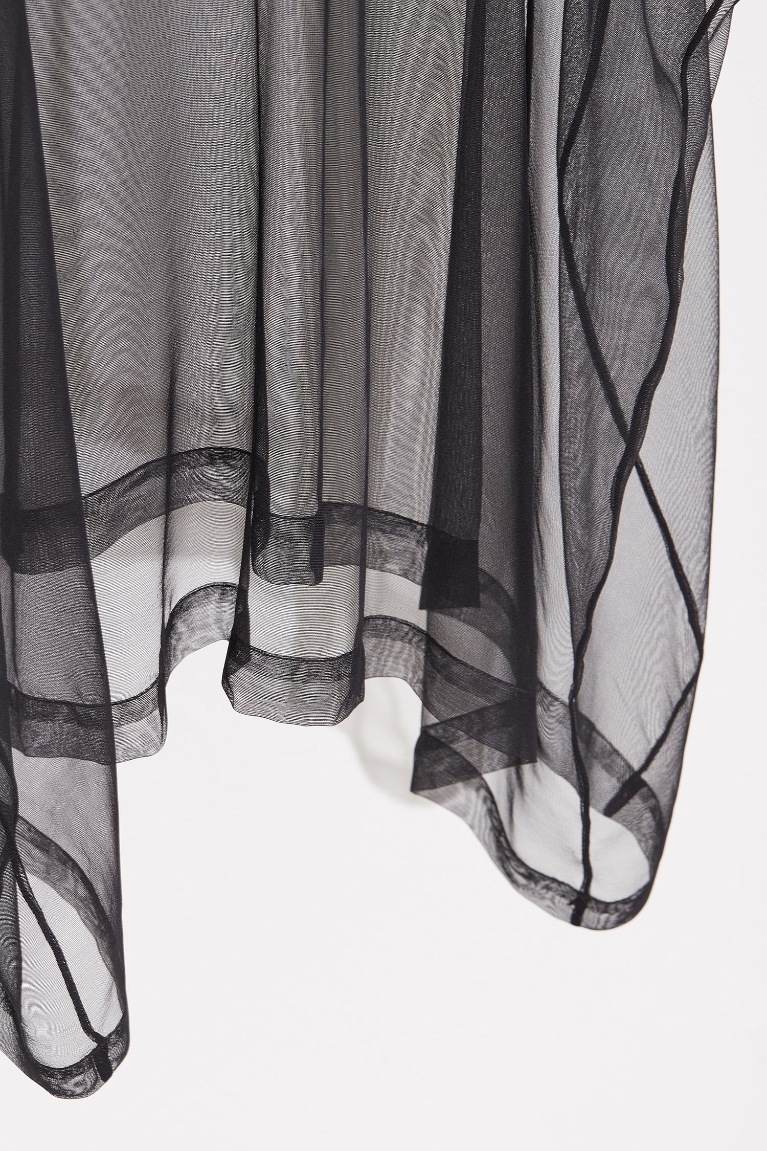 Panelled Silk Mesh Dress Black