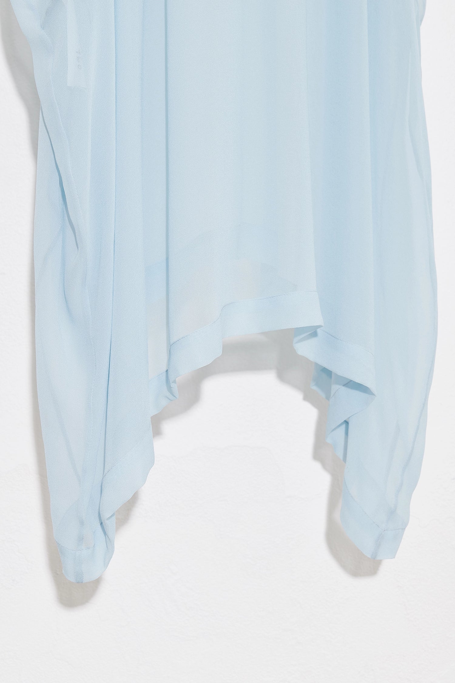 Panelled Silk Georgette Dress Blue