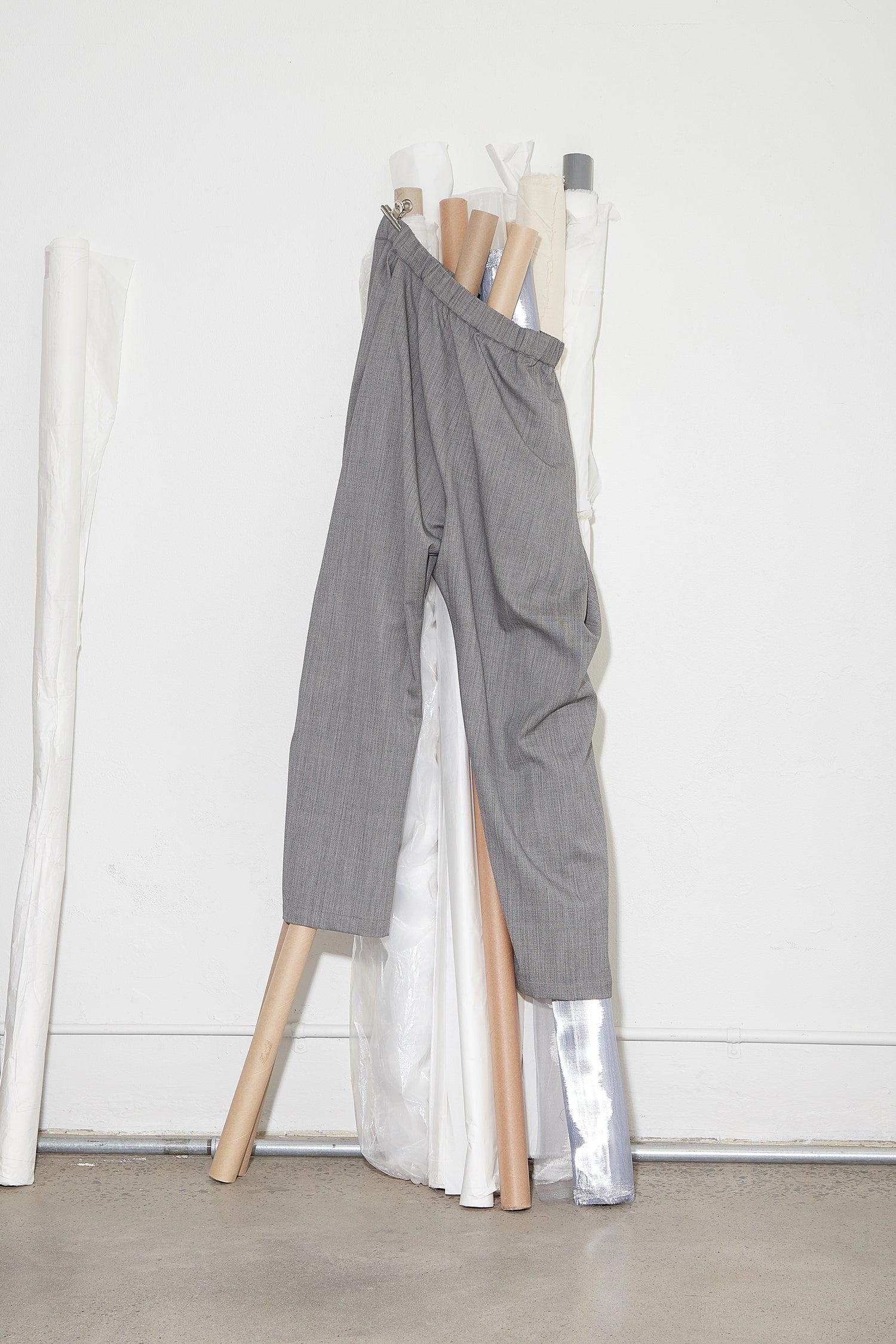 Pleated Wide Leg Pants Grey