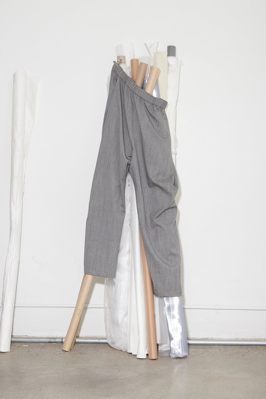 Pleated Wide Leg Pants Grey