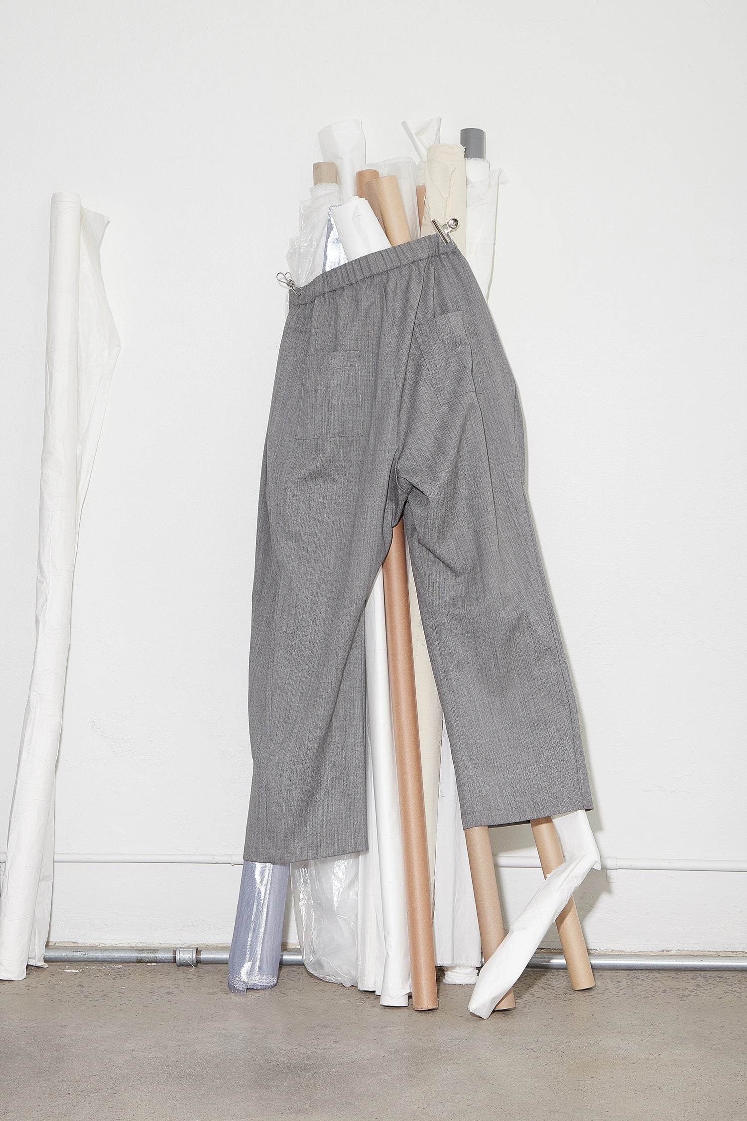 Pleated Wide Leg Pants Grey