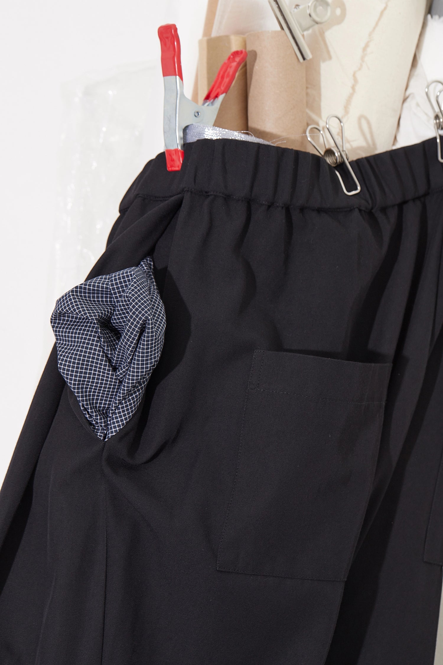 Pleated Wide Pants Dark Navy
