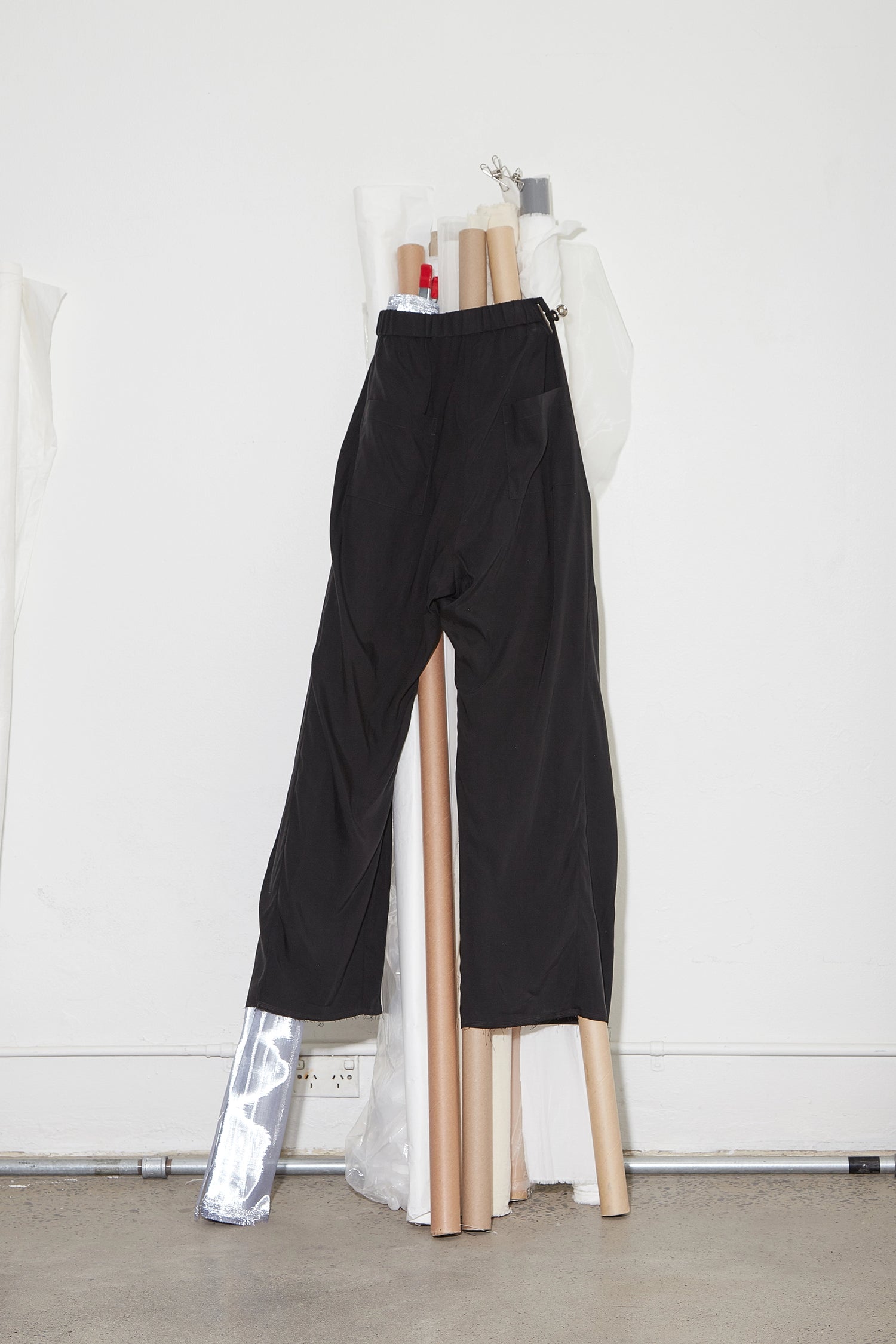 Pleated Wide Leg Pants Black
