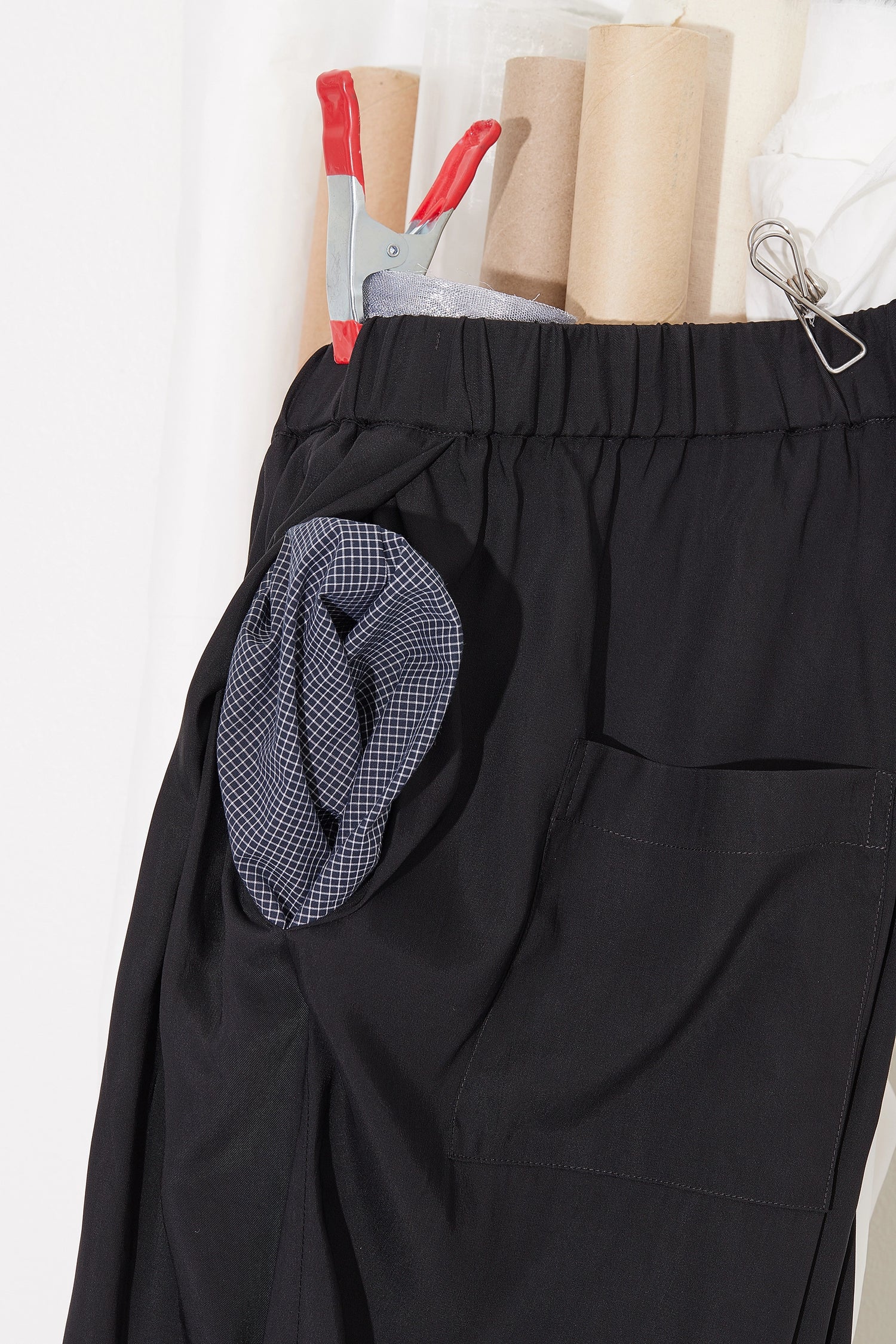 Pleated Wide Leg Pants Black
