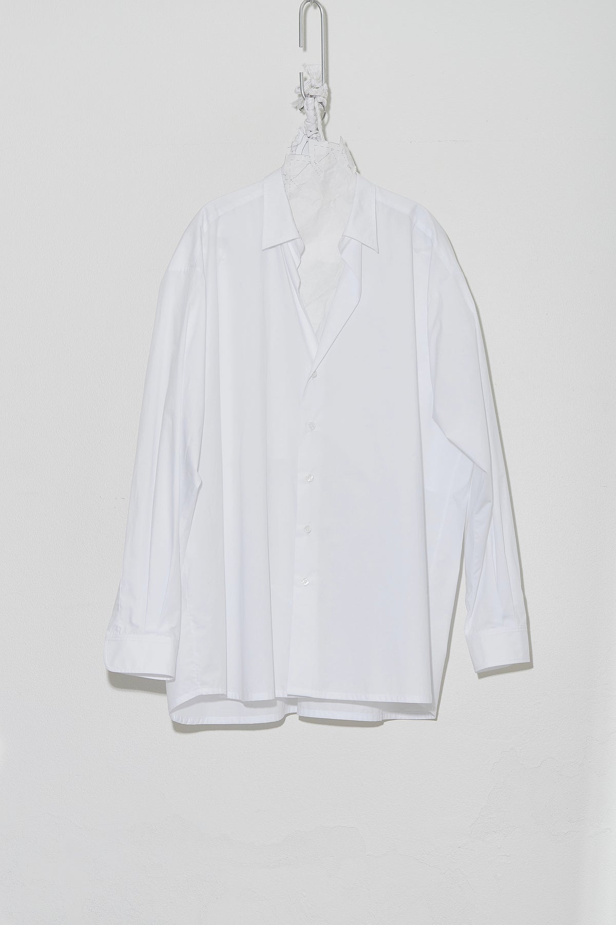 Oversized Collared Shirt with tie White