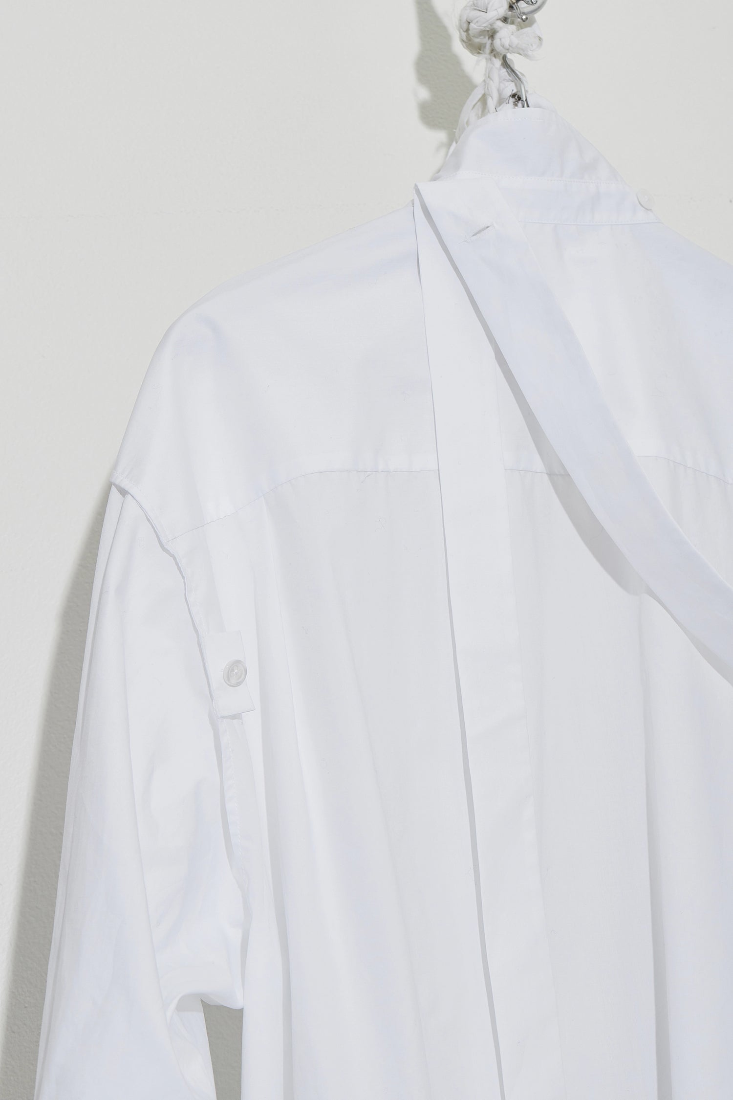 Oversized Collared Shirt with tie White