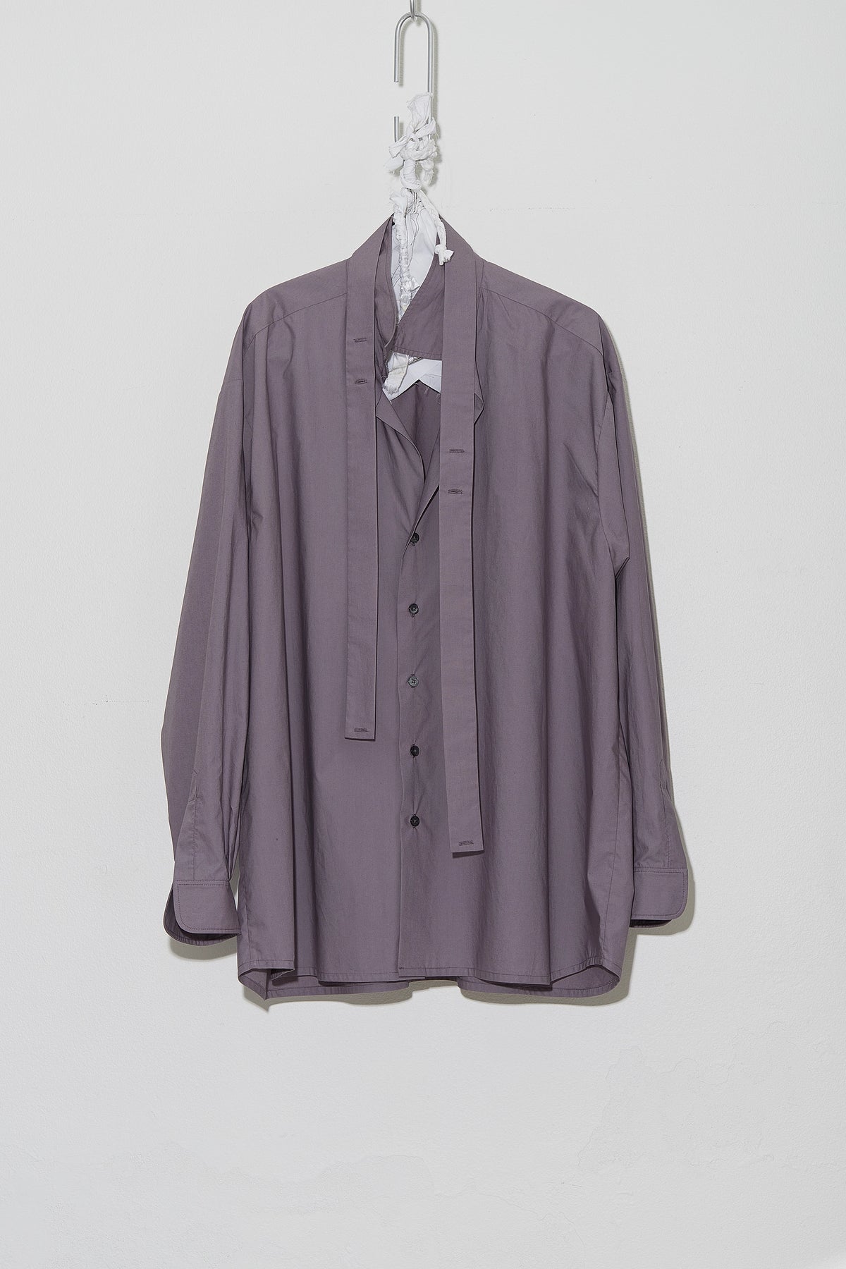 Oversized Collared Shirt with tie Mauve