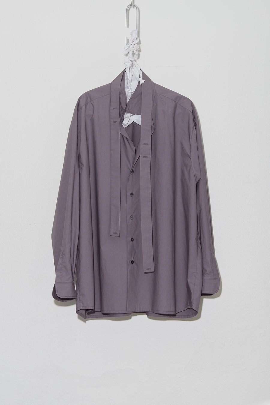 Oversized Collared Shirt with tie Mauve
