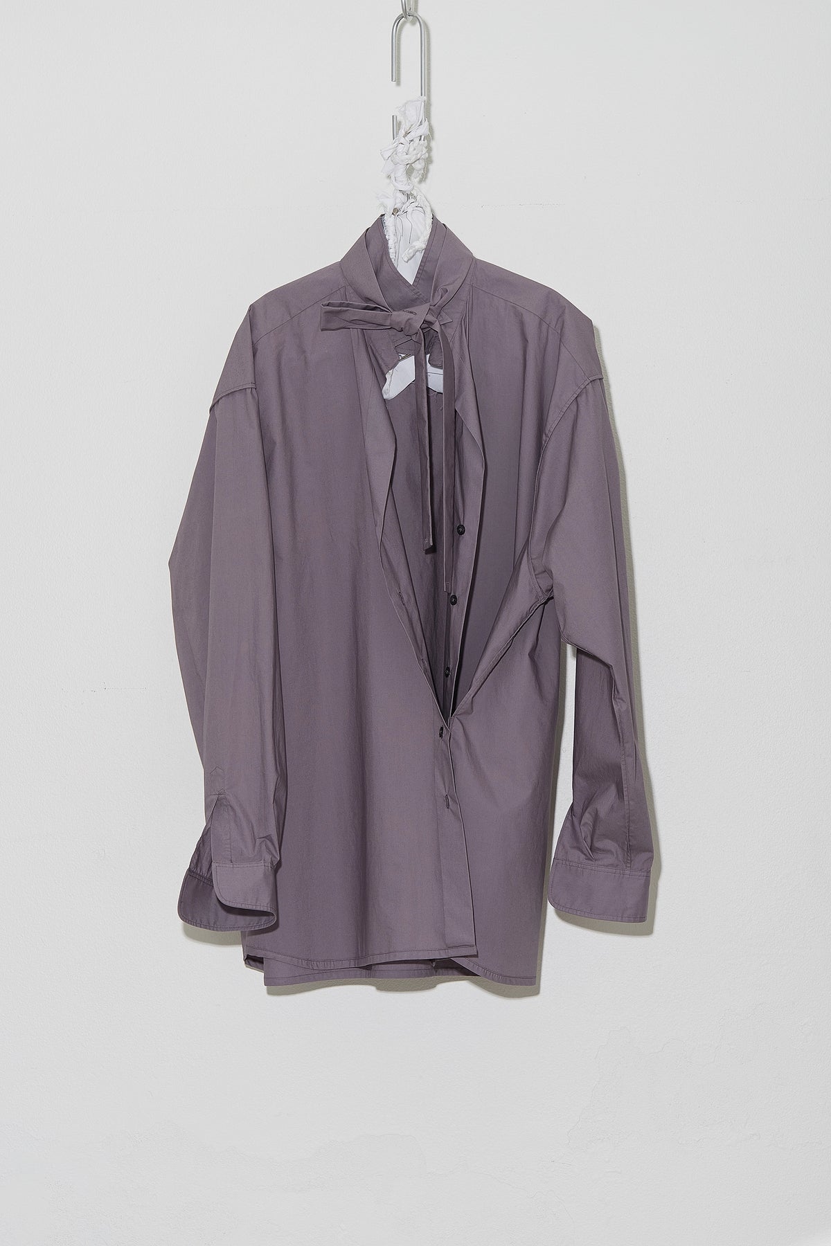 Oversized Collared Shirt with tie Mauve
