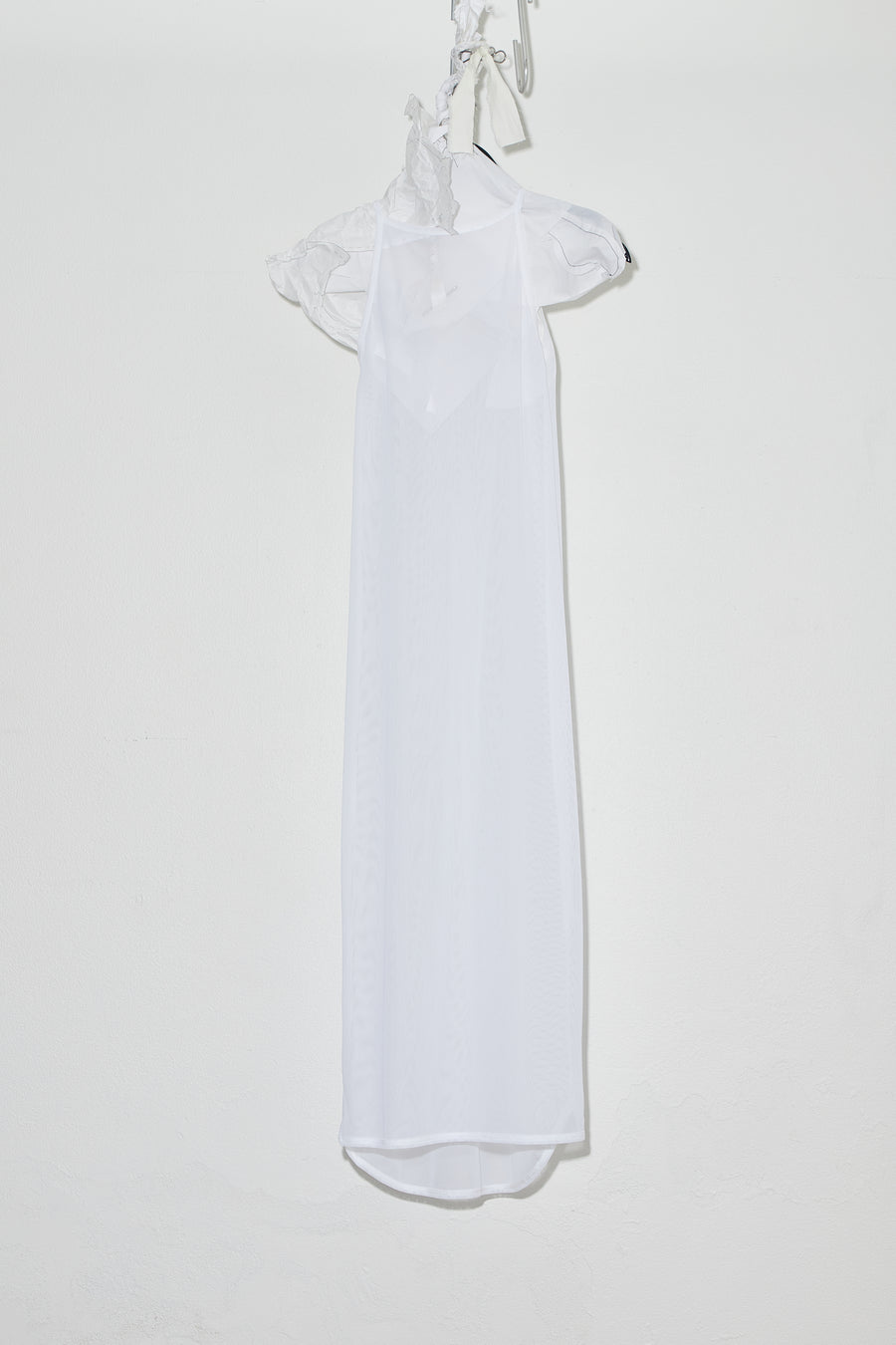 Chine Singlet Dress White Nylon Mesh