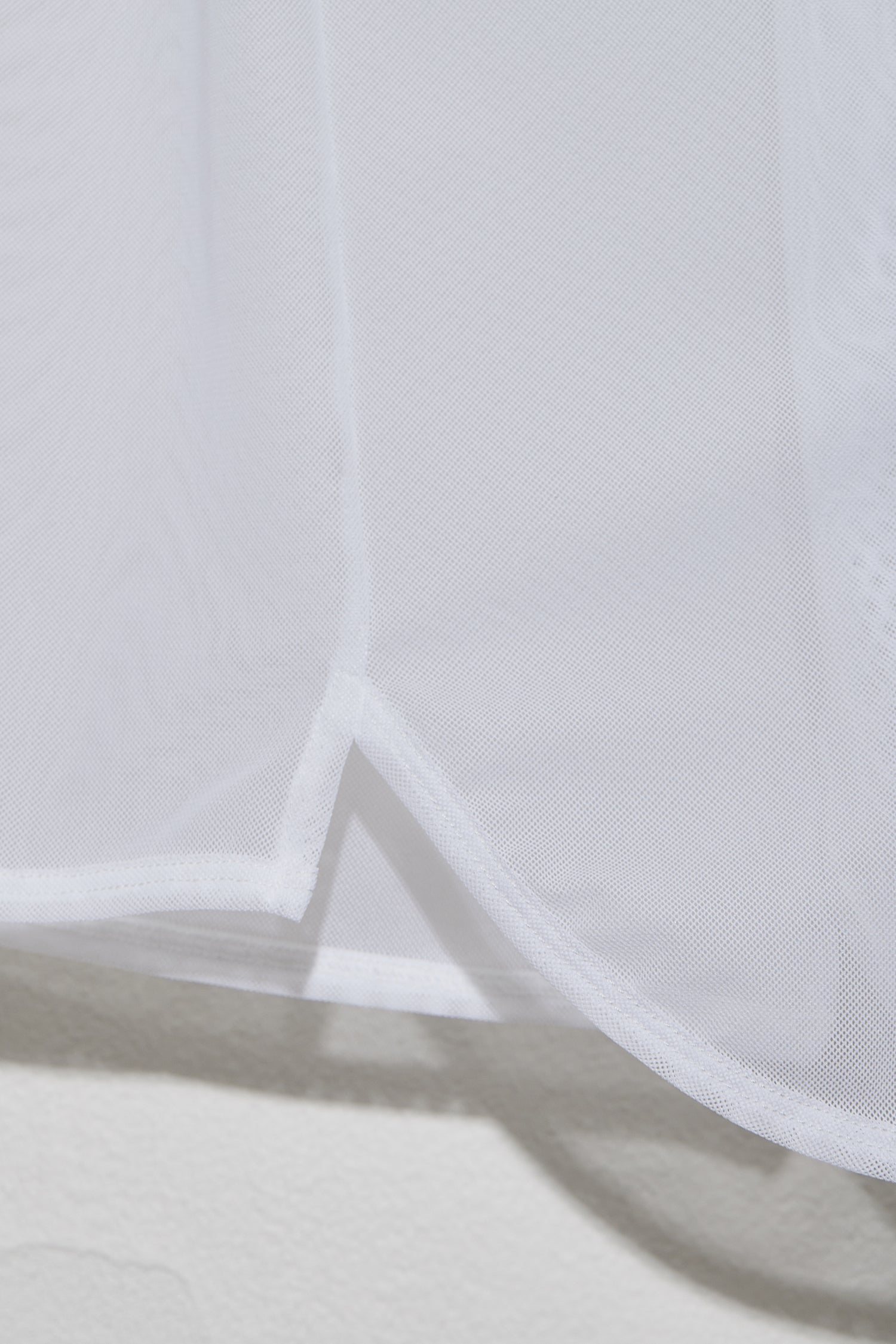 Chine Singlet Dress White Nylon Mesh