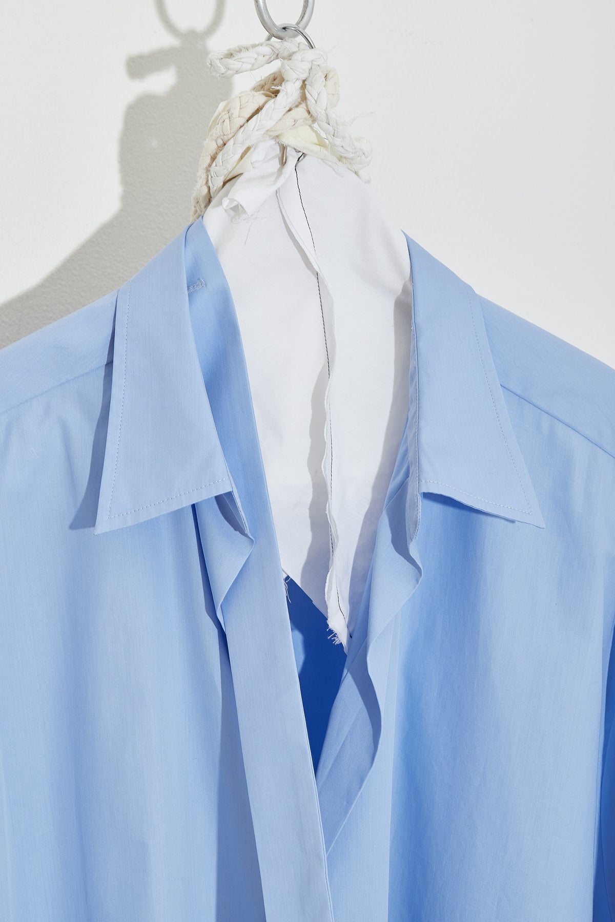Oversized Collared Shirt with tie Blue