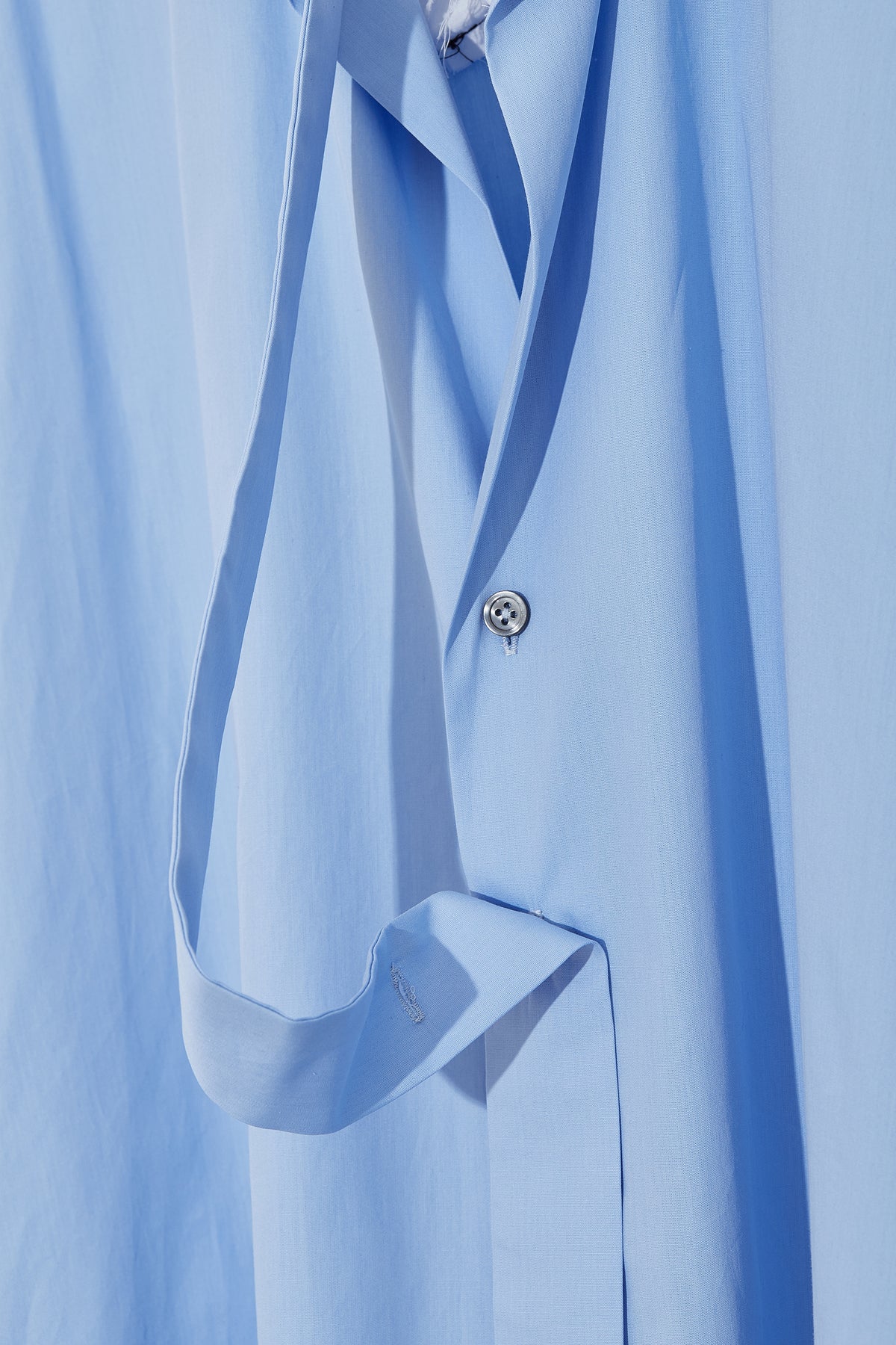 Oversized Collared Shirt with tie Blue